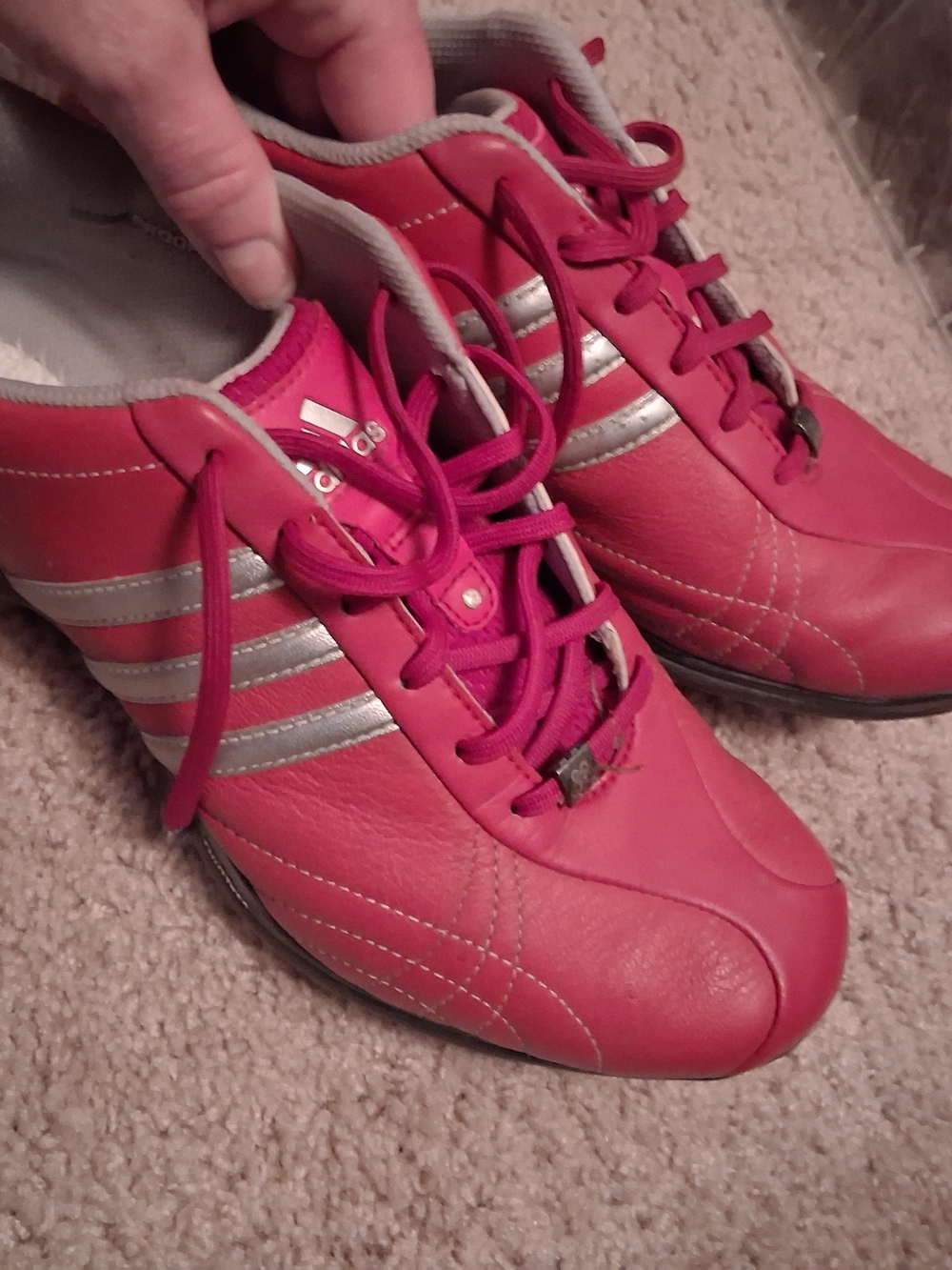 adidas Golfing Shoes with Silver Stripes